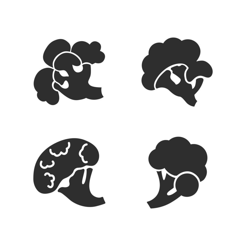 Broccoli icon set, simple style vector