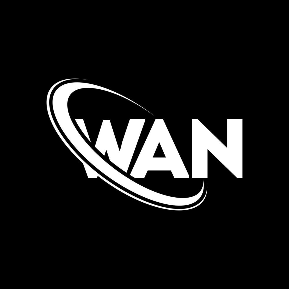 logotipo pálido. letra pálida. diseño de logotipo de letra wan. logotipo de iniciales wan vinculado con círculo y logotipo de monograma en mayúsculas. tipografía wan para tecnología, negocios y marca inmobiliaria. vector