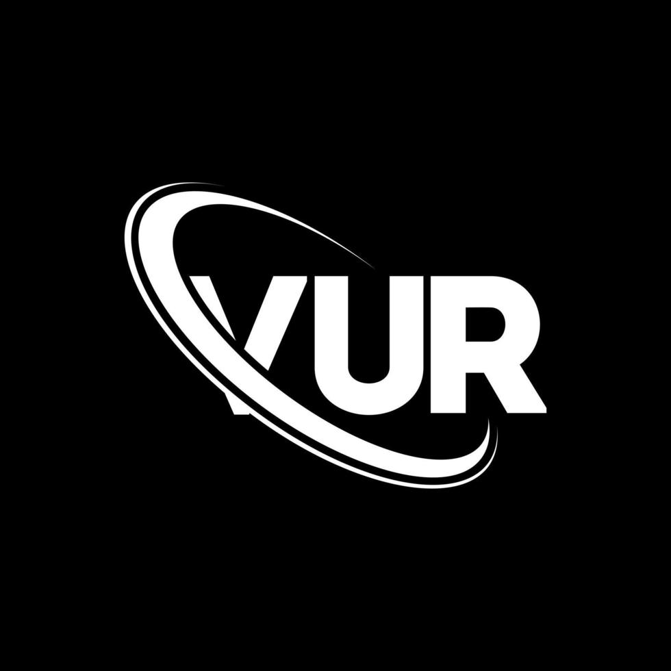 logotipo de vur. Vur carta. diseño del logotipo de la letra vur. logotipo de vur de iniciales vinculado con círculo y logotipo de monograma en mayúsculas. tipografía vur para tecnología, negocios y marca inmobiliaria. vector