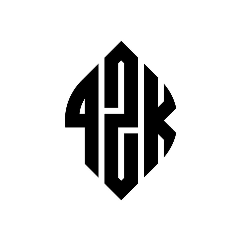 diseño de logotipo de letra de círculo qzk con forma de círculo y elipse. letras de elipse qzk con estilo tipográfico. las tres iniciales forman un logo circular. vector de marca de letra de monograma abstracto del emblema del círculo qzk.
