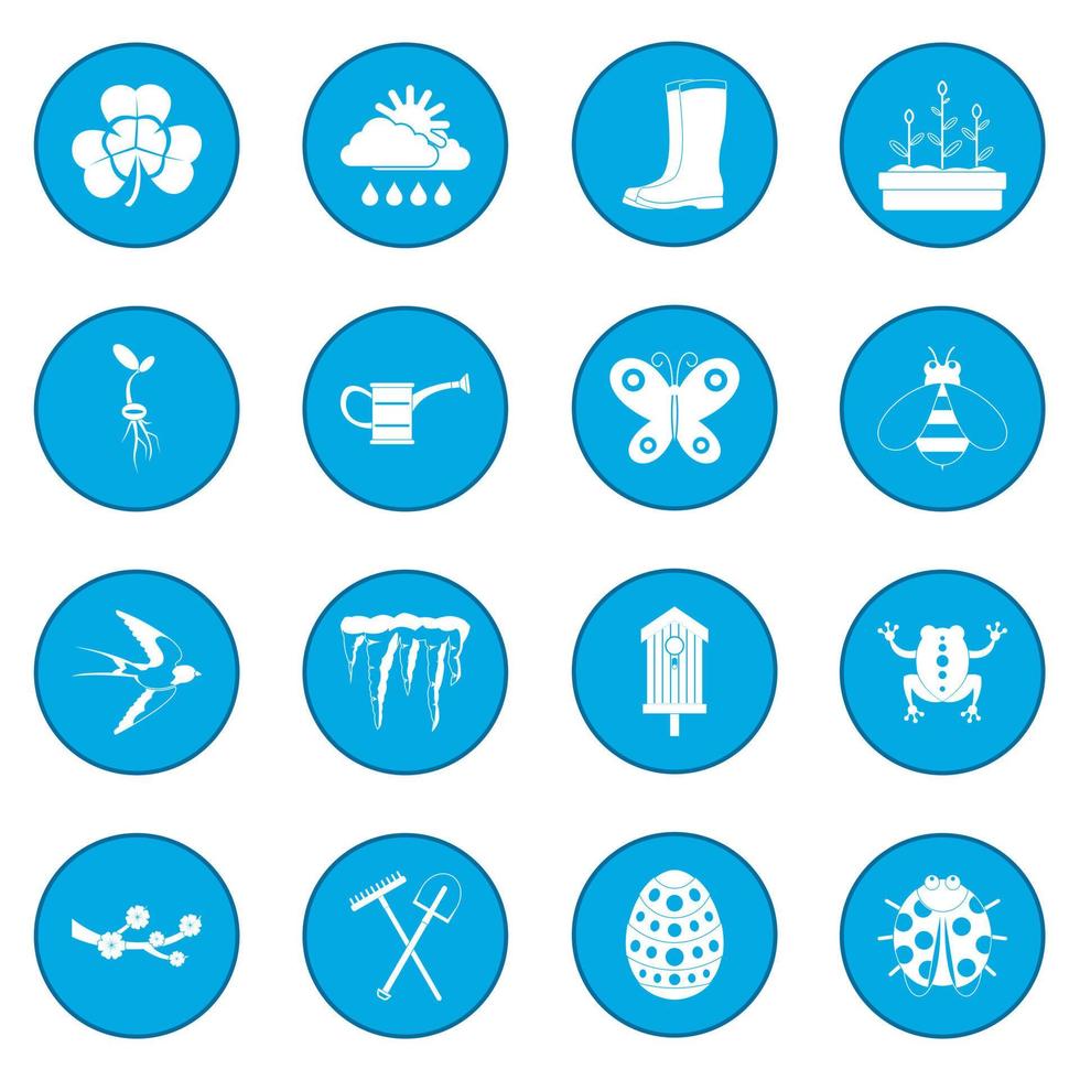 Spring icon blue vector