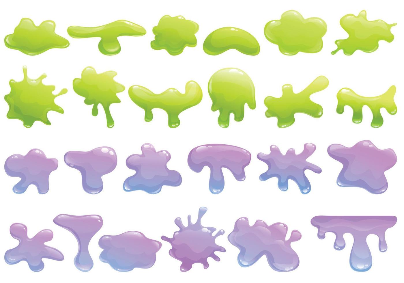 Slime icons set cartoon vector. Game monster vector