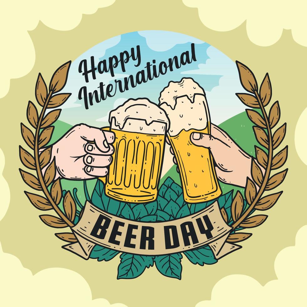 concepto del día internacional de la cerveza vector
