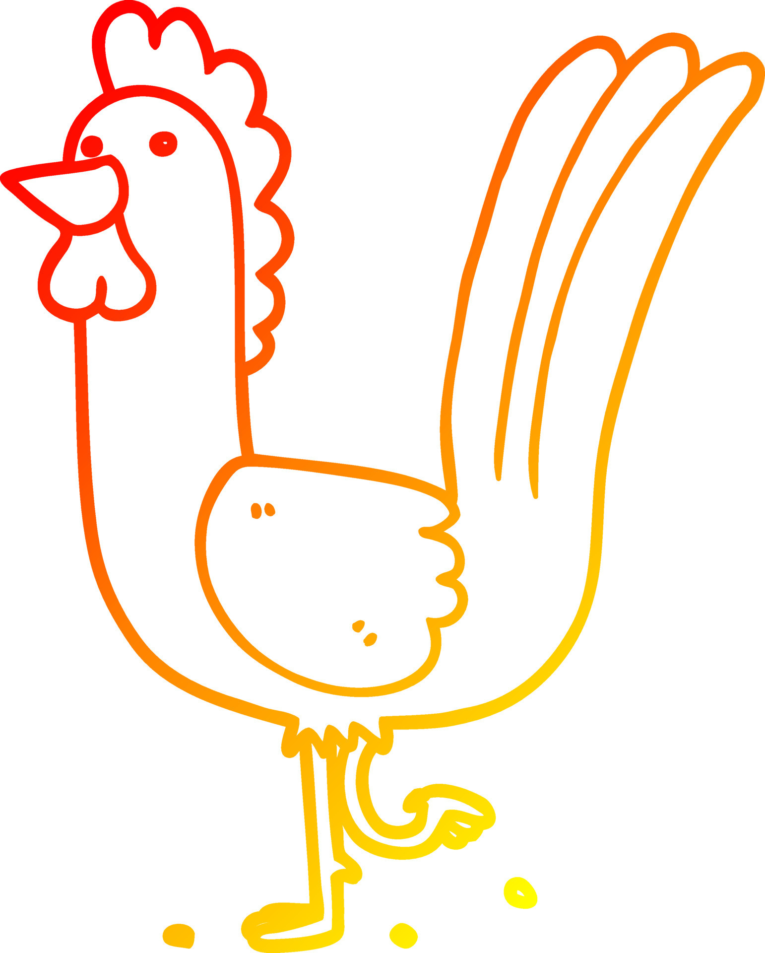 warm gradient line drawing cartoon rooster 8967230 Vector Art at Vecteezy