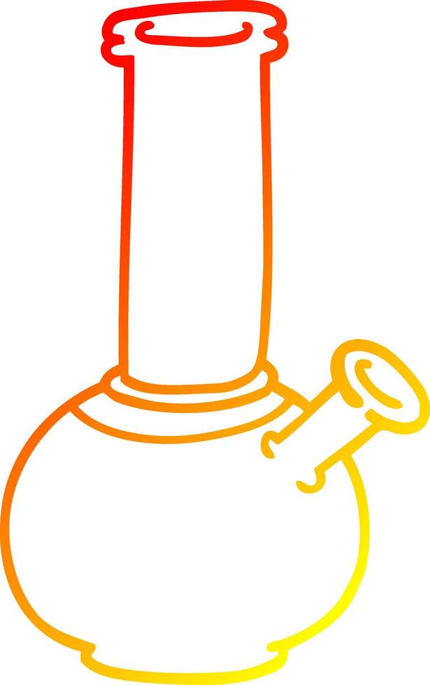 warm gradient line drawing cartoon bong vector