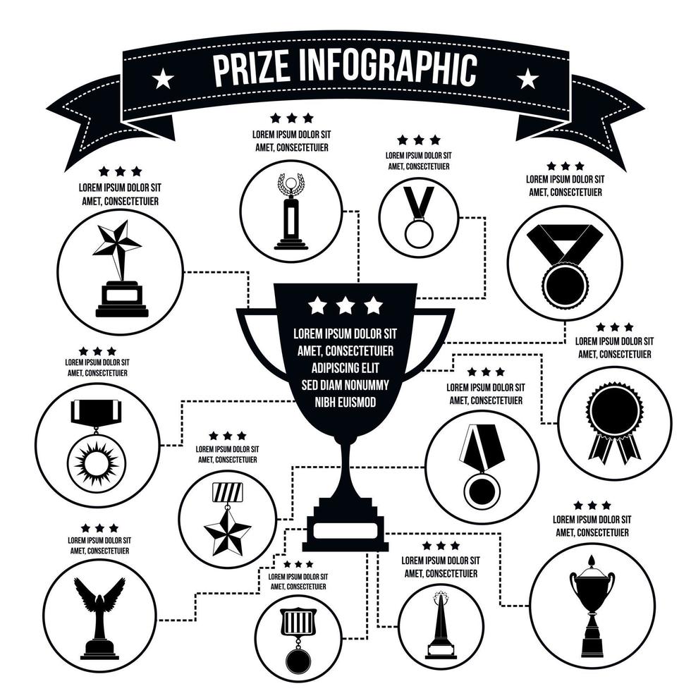 premio infografía, estilo simple vector