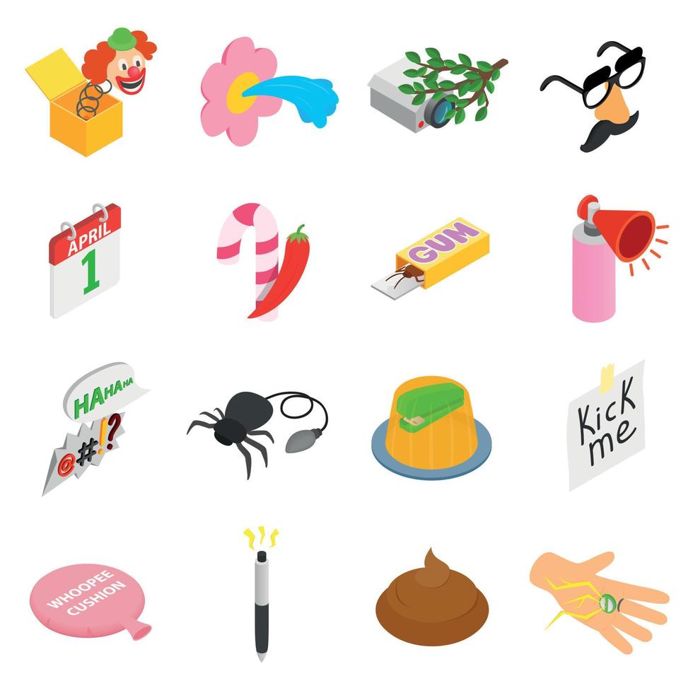 Joke icons set vector