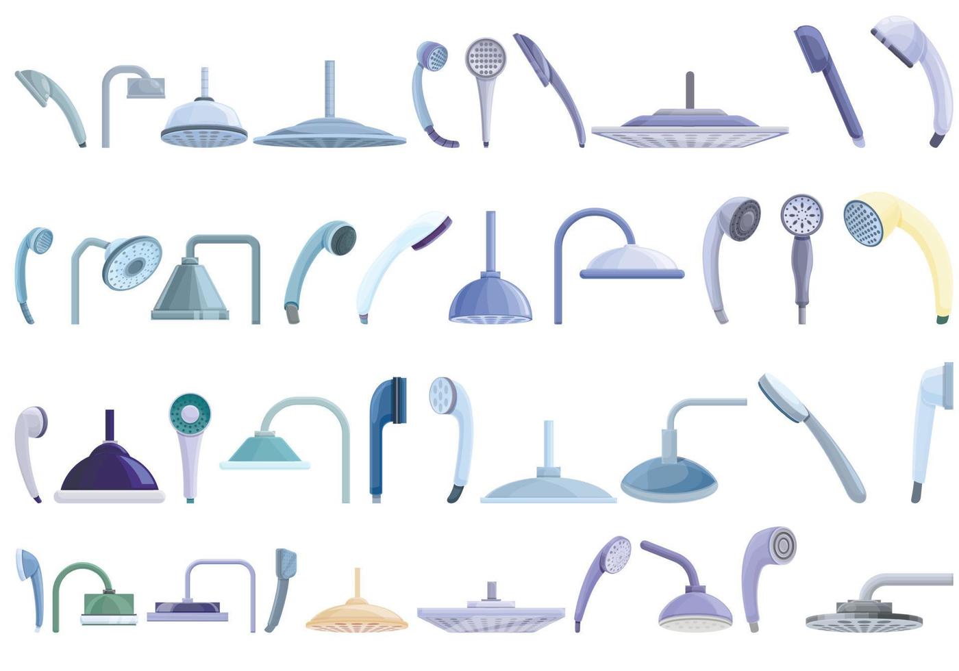 Shower heads icon, cartoon style vector