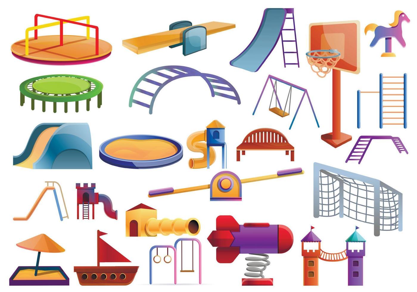 Conjunto de iconos de juegos para niños, estilo de dibujos animados 8967613  Vector en Vecteezy