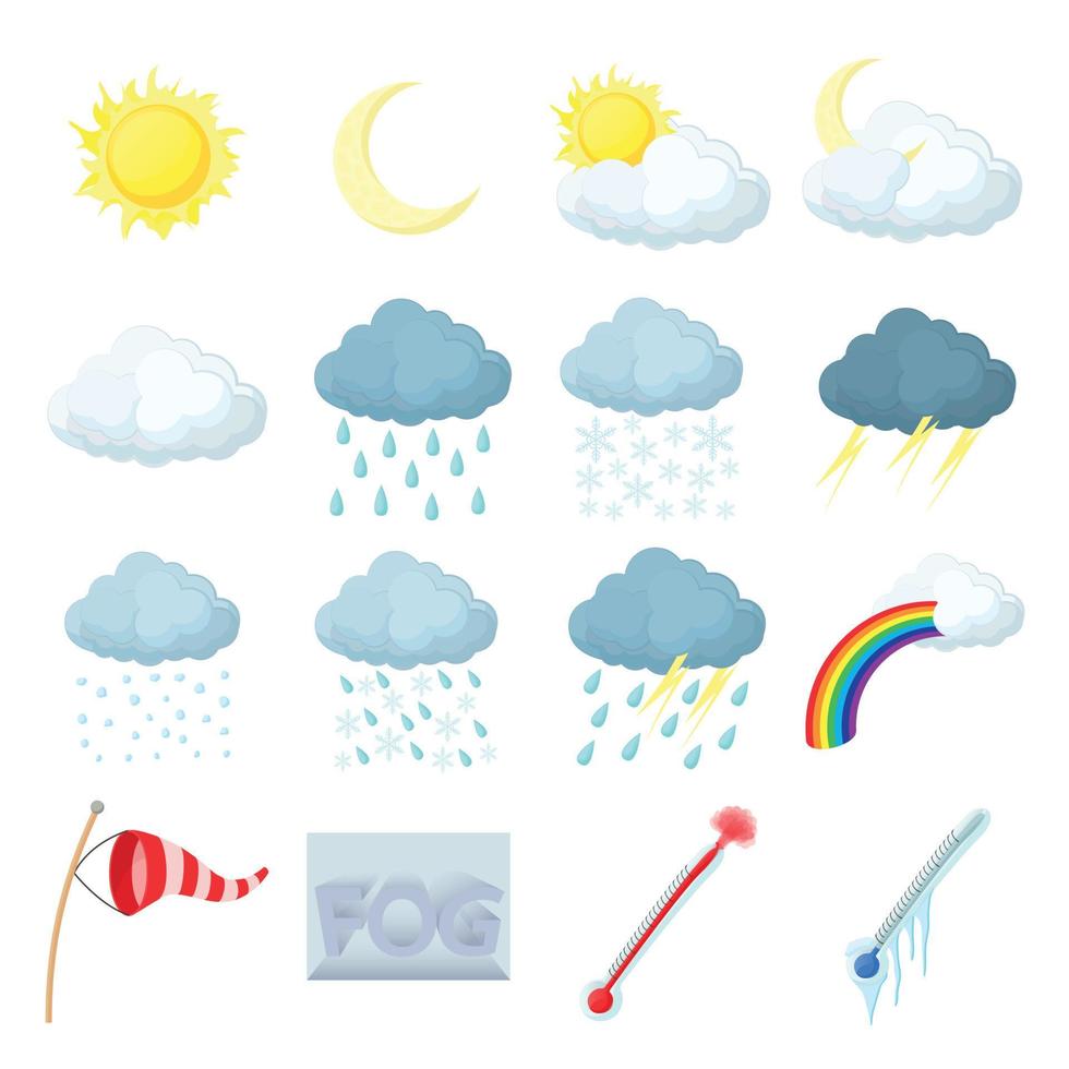 Weather set icons vector