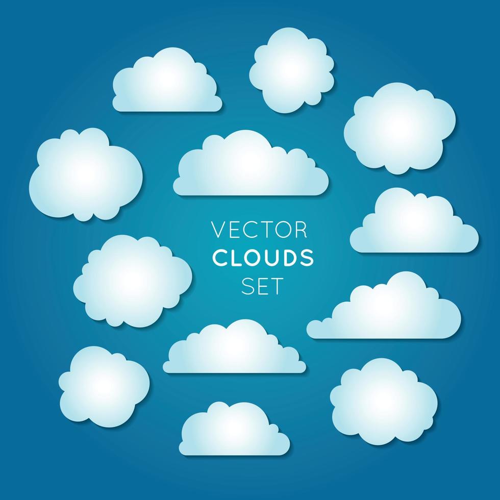 conjunto de nubes vectoriales 2 vector