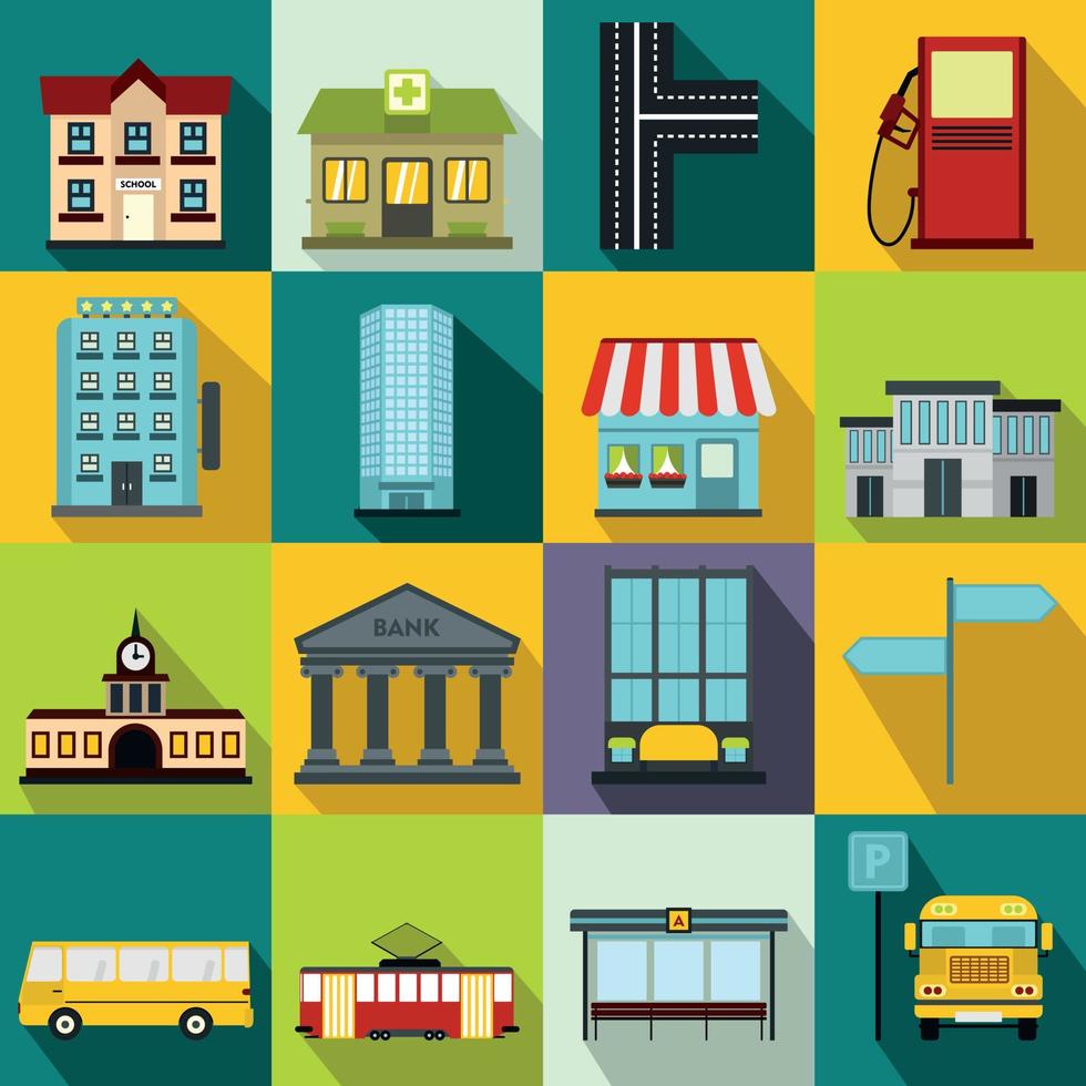 Infrastructure set icons vector