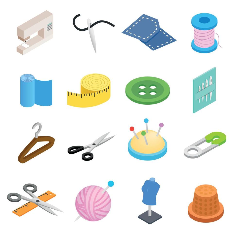 Sewing isometric 3d icon vector