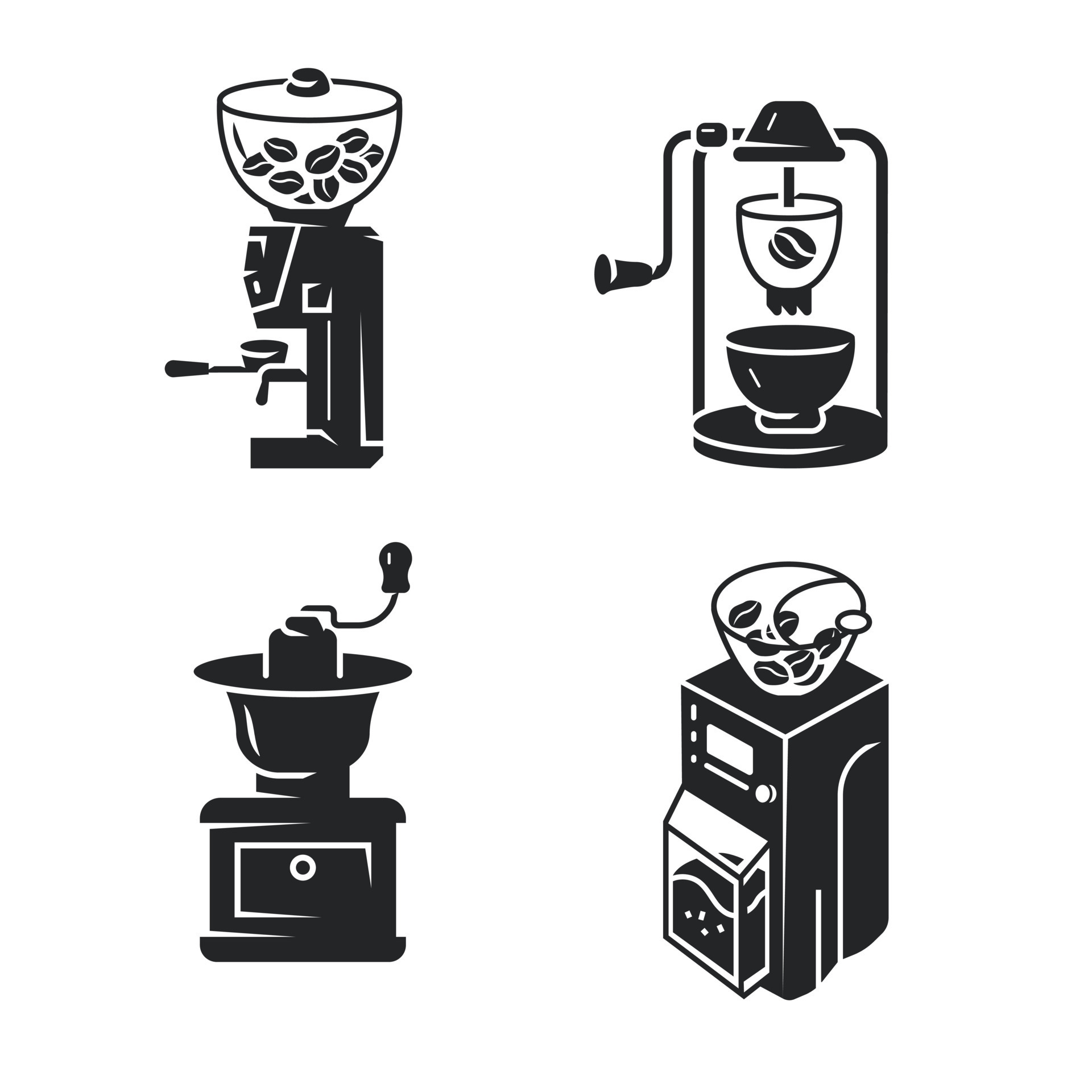 Coffee grinder icons set, simple style 8967890 Vector Art at Vecteezy