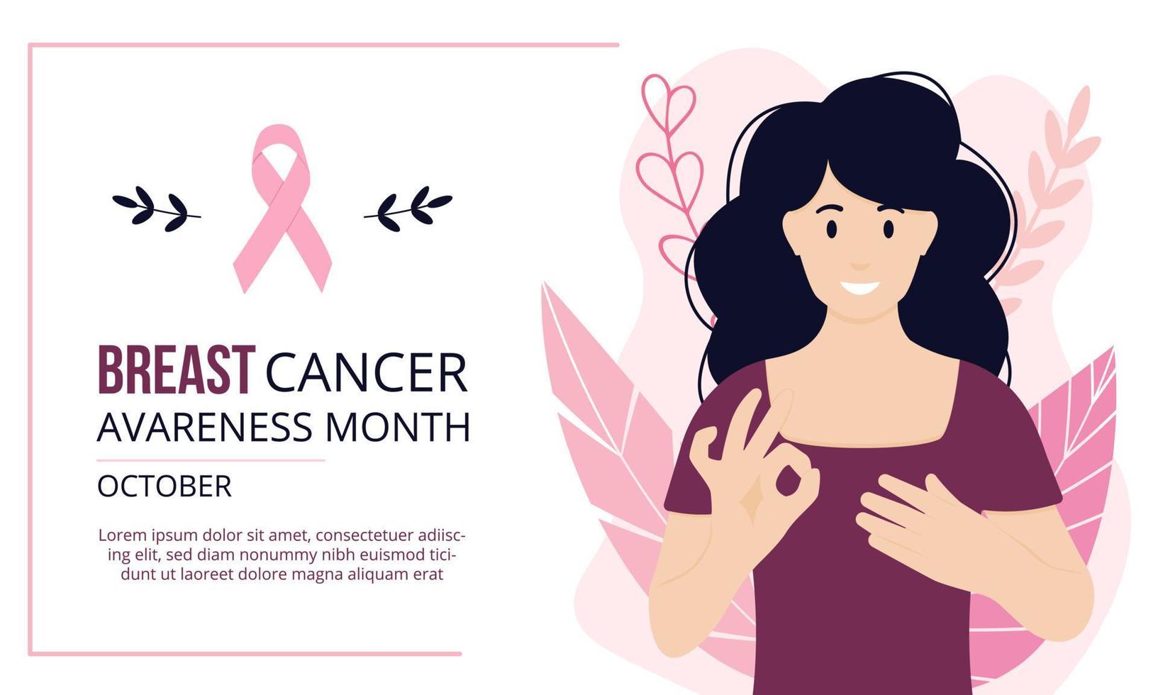 Breast cancer awareness concept. Background for web, posters, flyers, cards, etc. vector