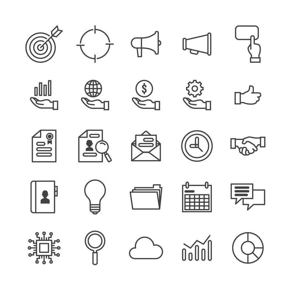 Business and finance line icons set. office outline icon collection, vector