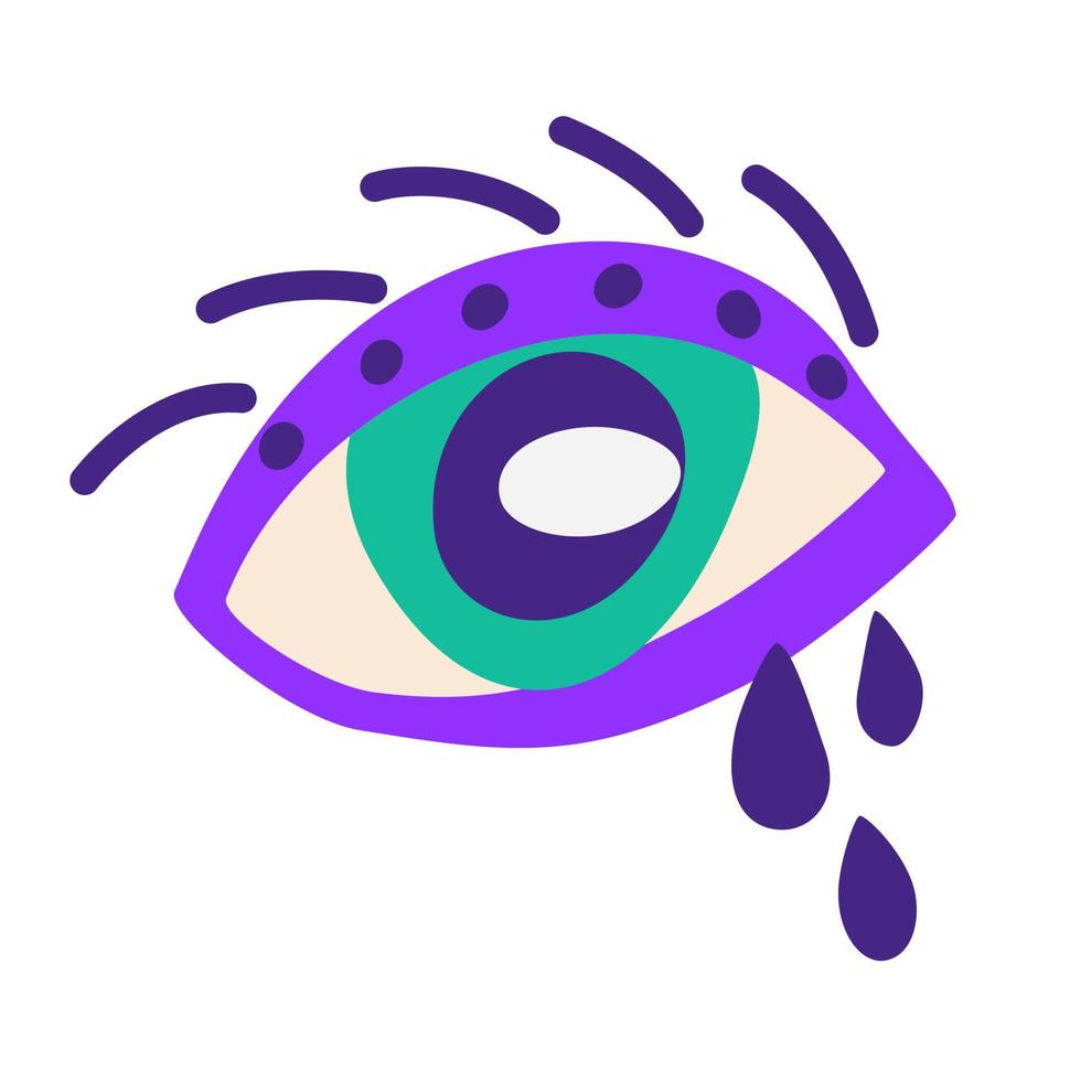 Eye. Element of evil, Ra, Turkish, Greek and esoteric eye of different shapes, highlighted on a white background. Colorful elements of clairvoyance. Vector cartoon illustration.