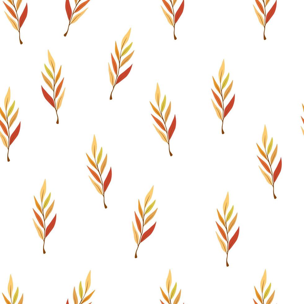 Leaves seamless pattern. Autumn Background with foliage. Design for poster, kitchen textiles, clothing and wallpaper. Flower graphic design. Botany texture. Vector cartoon illustration