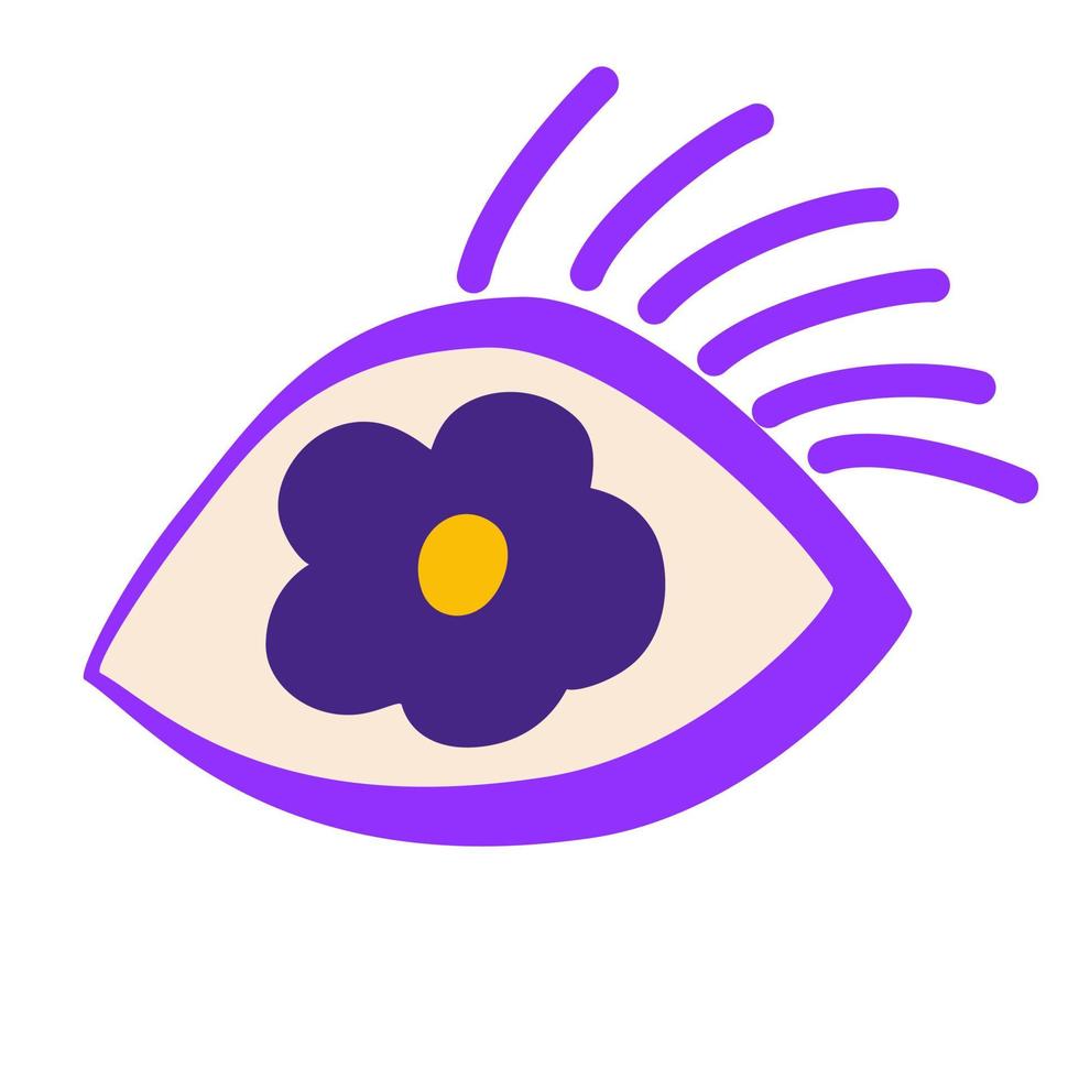 Eye. Element of evil, Ra, Turkish, Greek and esoteric eye of different shapes, highlighted on a white background. Colorful elements of clairvoyance. Vector cartoon illustration.