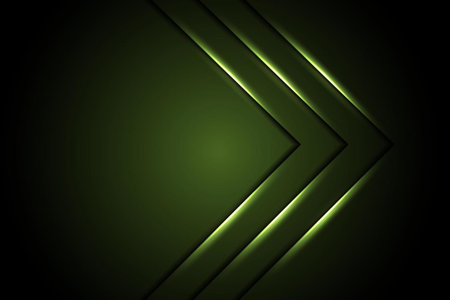 Abstract green light arrow on dark grey background vector