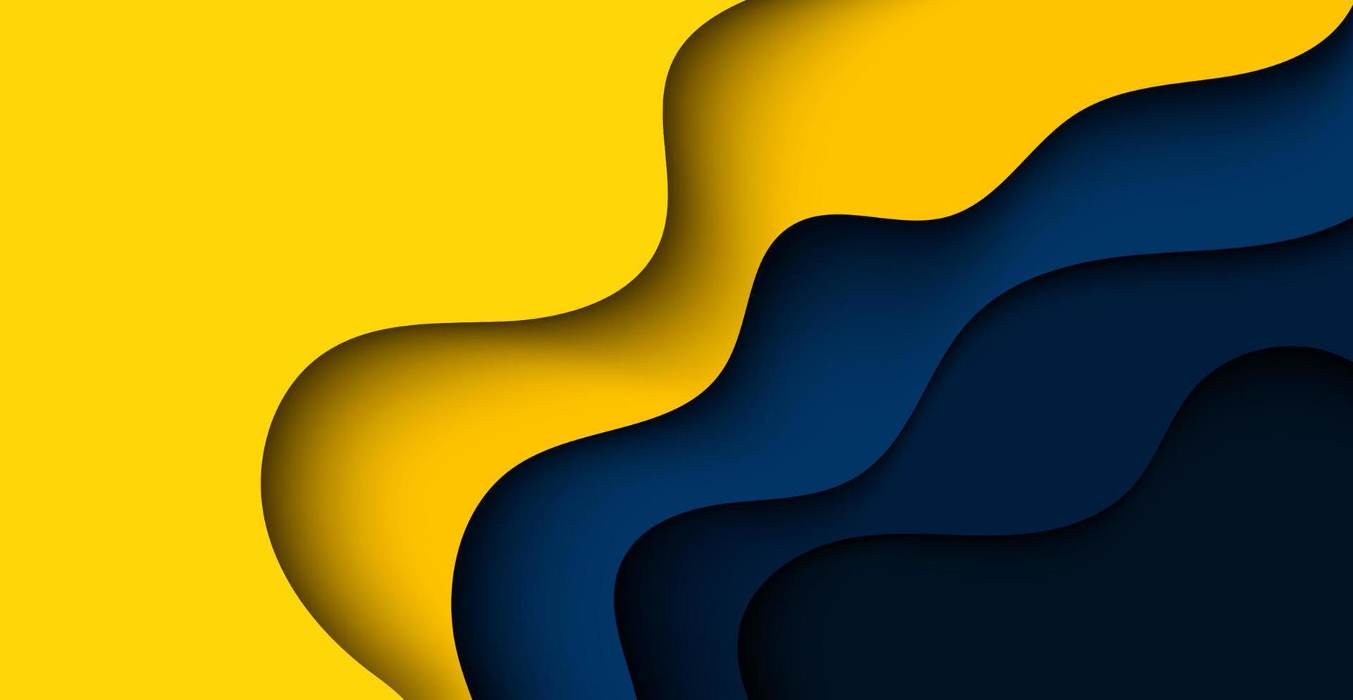 Multi layers yellow blue dark texture 3D papercut layers in gradient