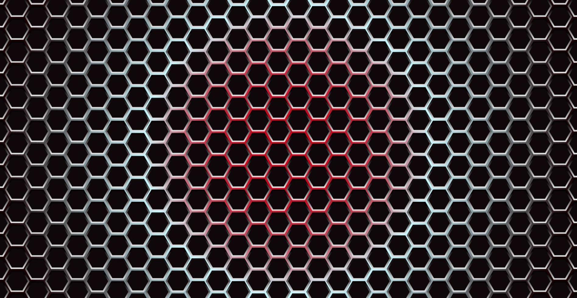 modern hexagon mesh texture silver gray with red circle color background. eps10 vector