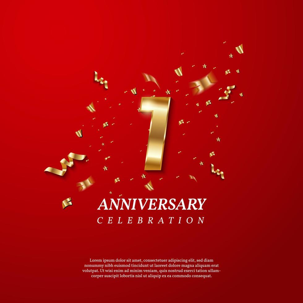 1th Anniversary celebration. Golden number 1 vector