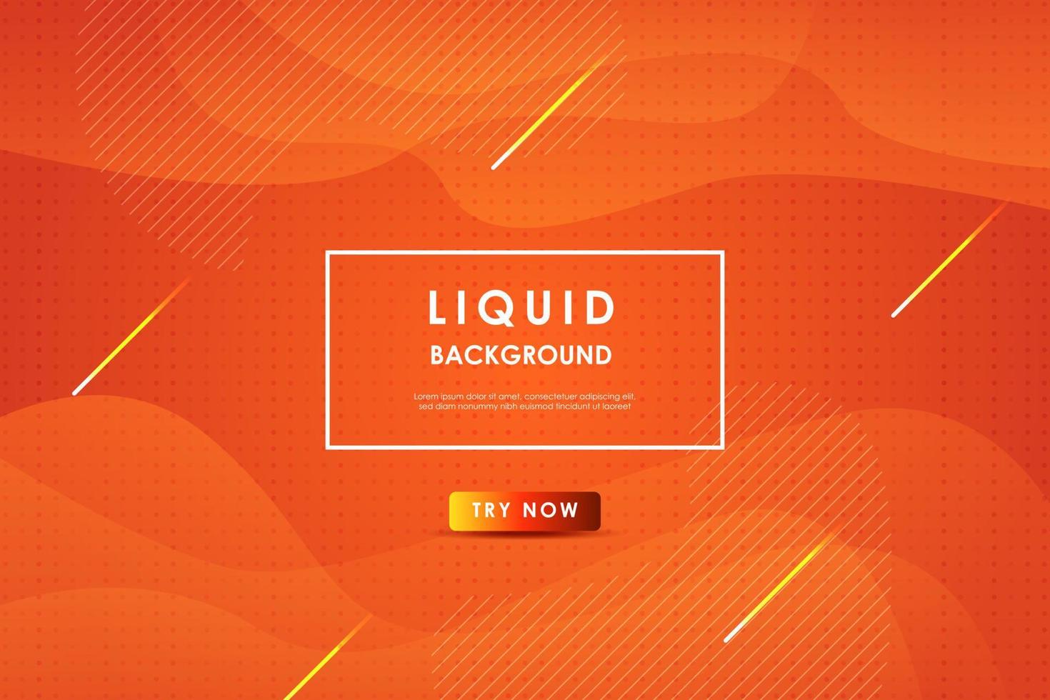 Orange liquid color background. Dynamic texture geometric element design with dots decoration. Modern gradient light vector illustration.