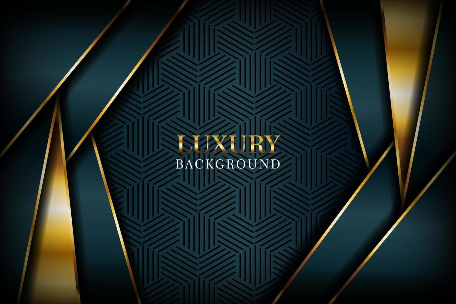 Abstract dark green overlap with glitters dotts and golden line modern luxury futuristic technology background vector illustration.
