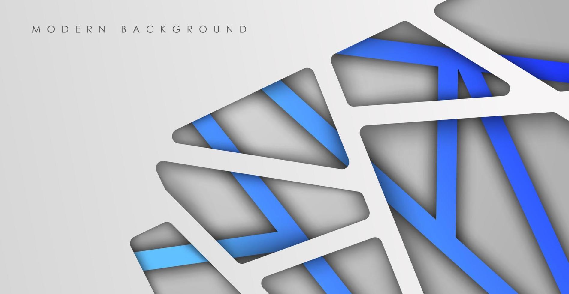 línea de plata gris abstracta con fondo de capa de superposición de degradado azul. eps10 vector