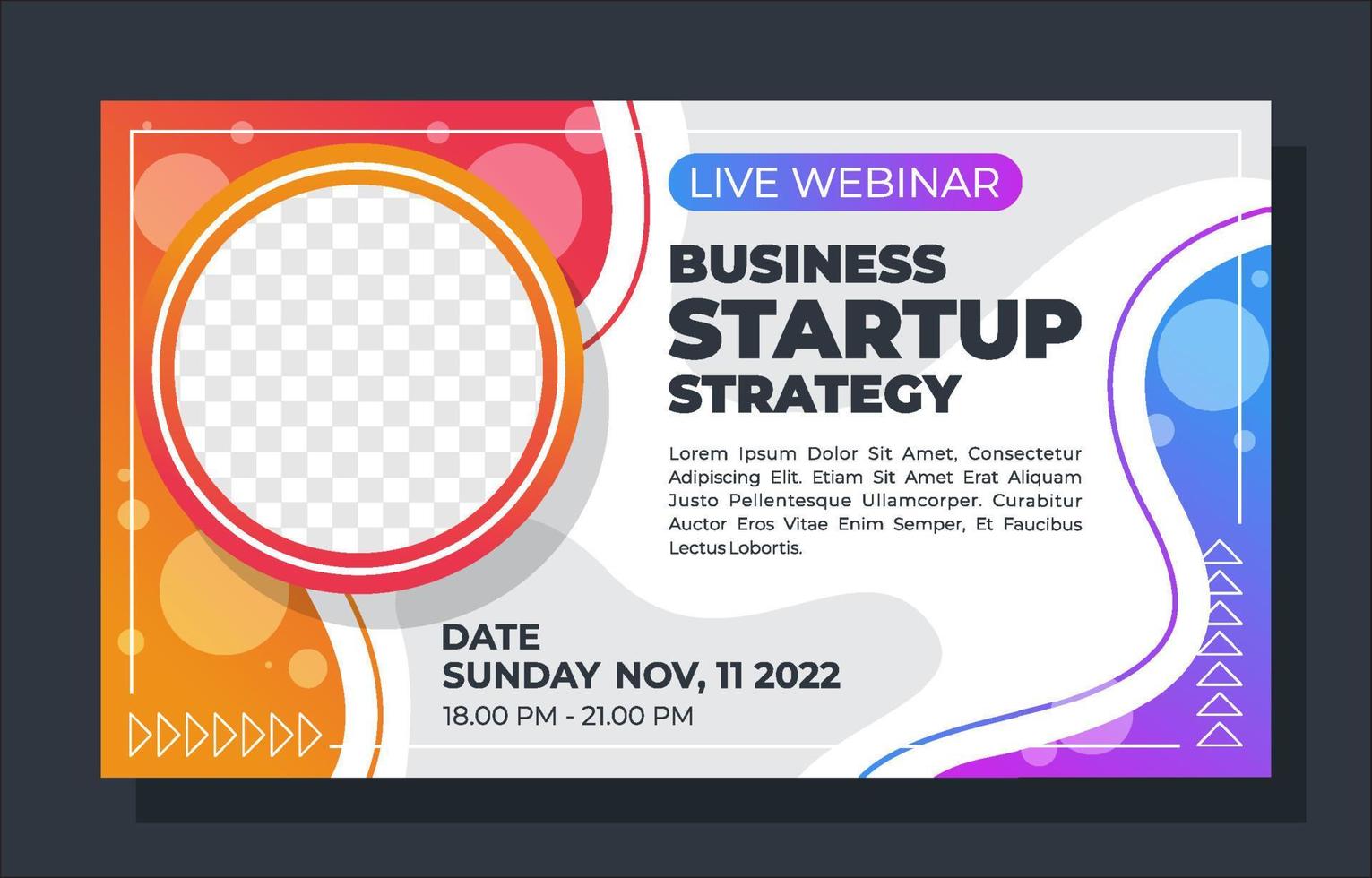 Colorful Online Business Webinar Poster Template vector