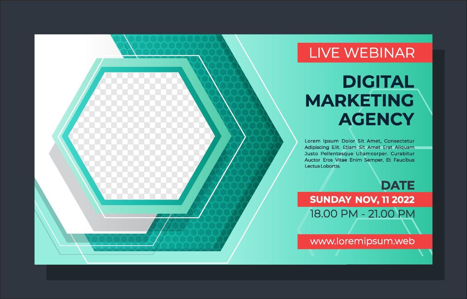 Colorful Online Business Poster Webinar Template vector