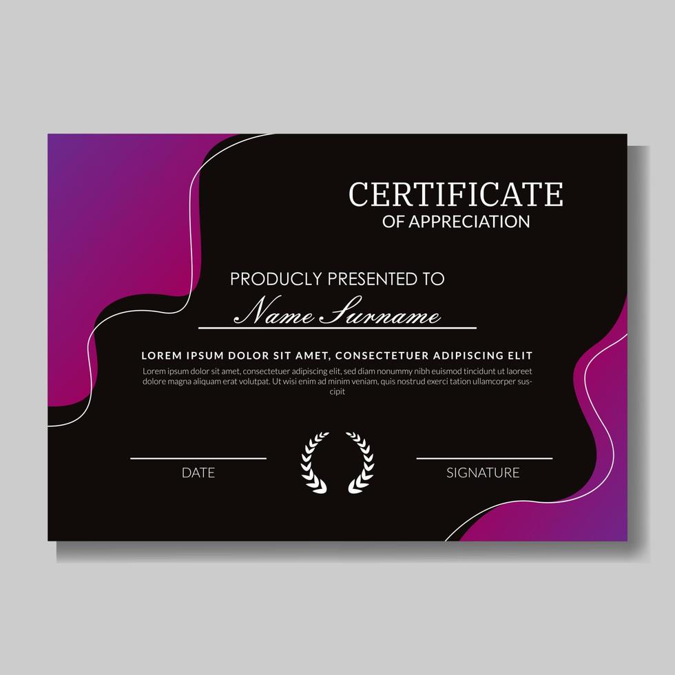 Creative certificate of appreciation best award template vector