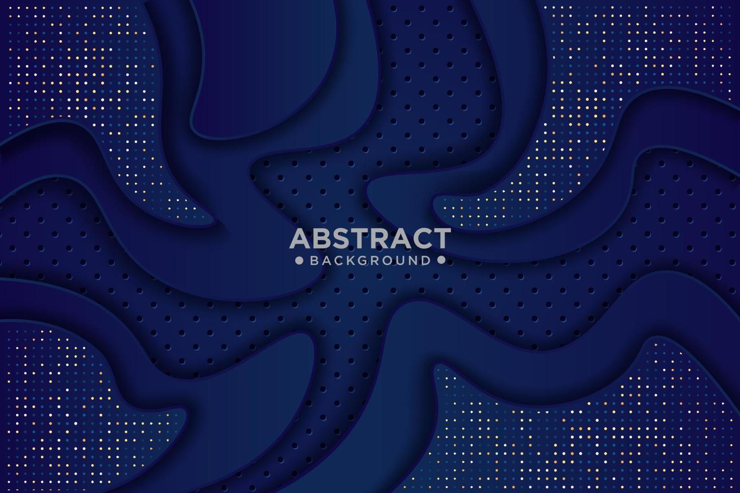 Blue papercut wavy geometric tiles textured background vector