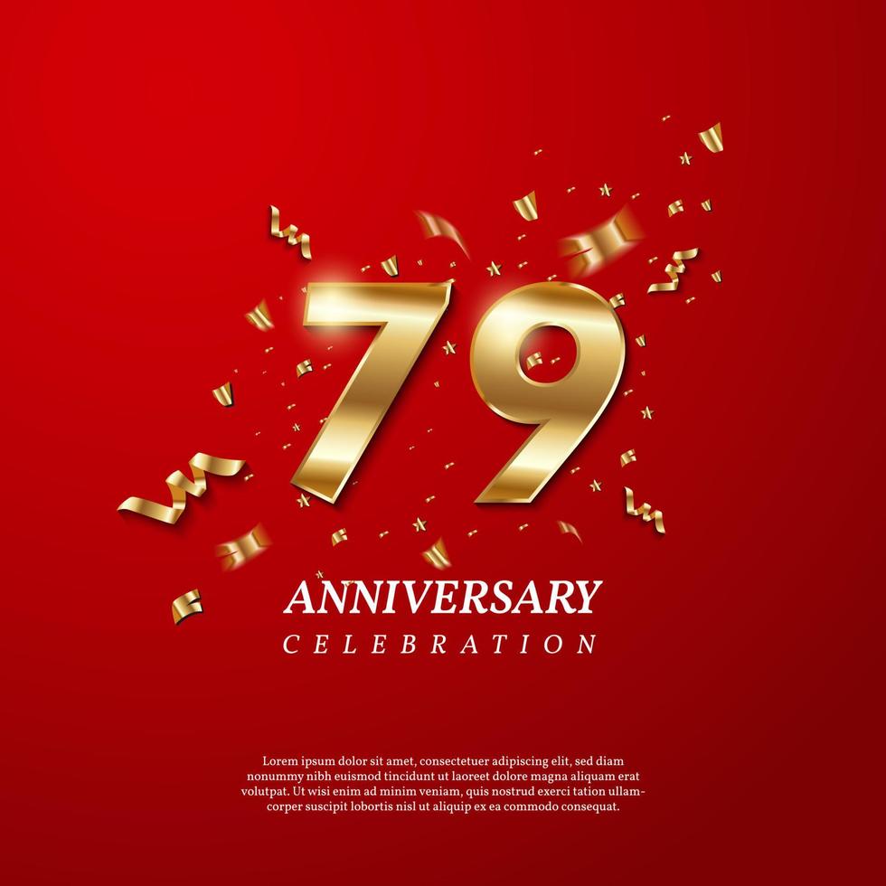 79th Anniversary celebration. Golden number 79 vector