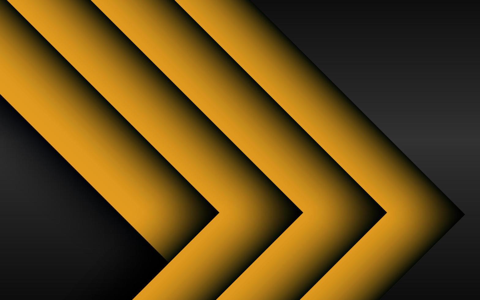 Abstract yellow arrow direction on dark grey with blank space design modern futuristic technology background. eps10 vector