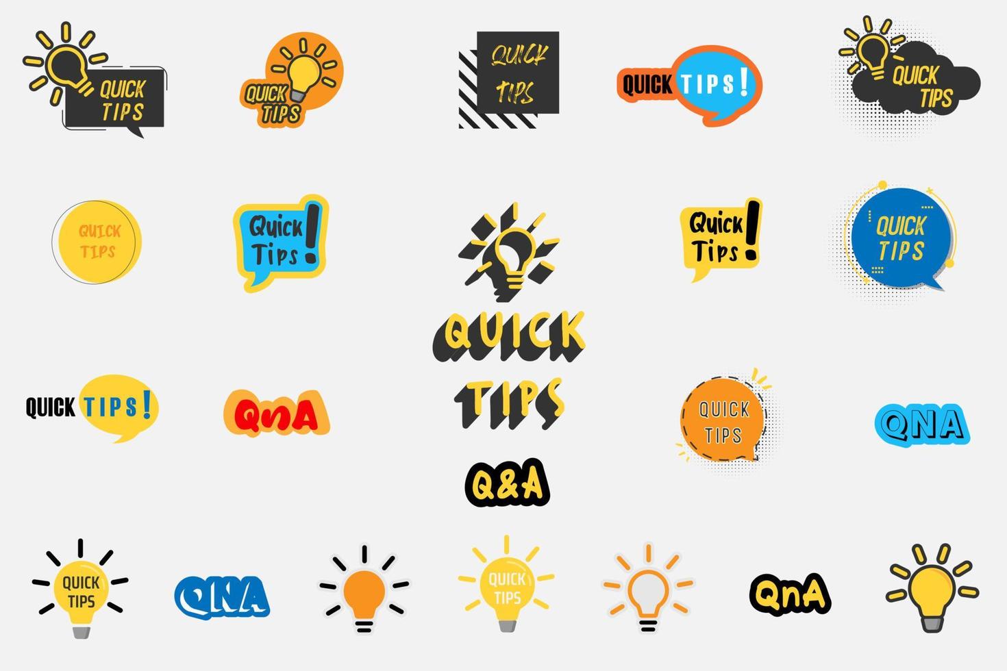 Quick tips trick, FAQ, Question and Answer sticker design element vector