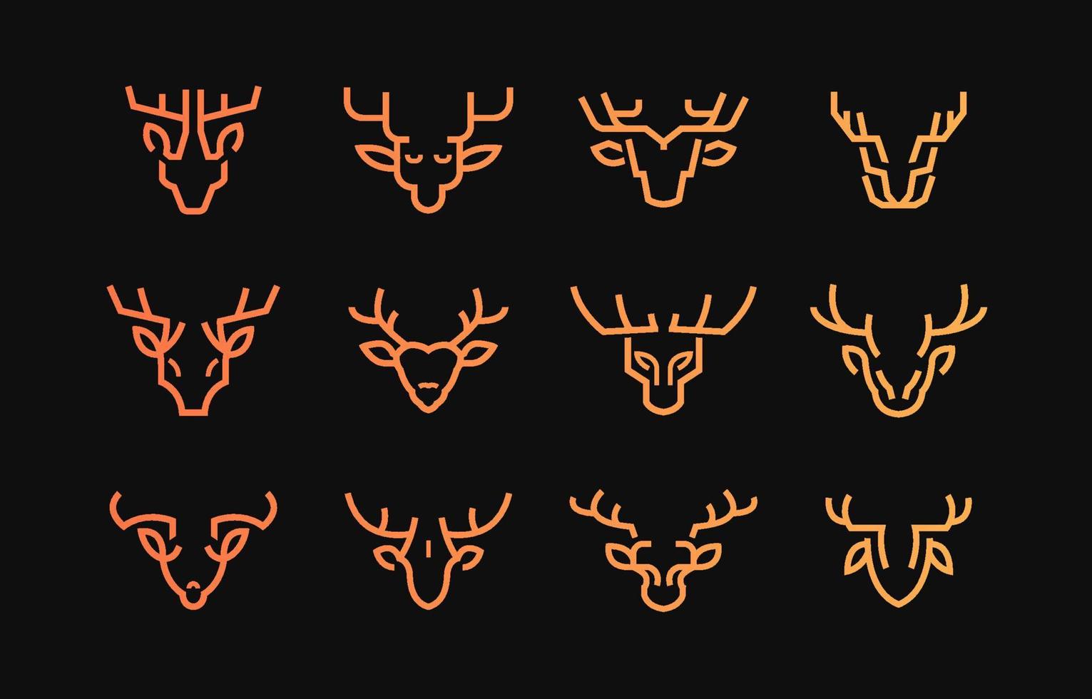 Gradient Deer Logo Template vector