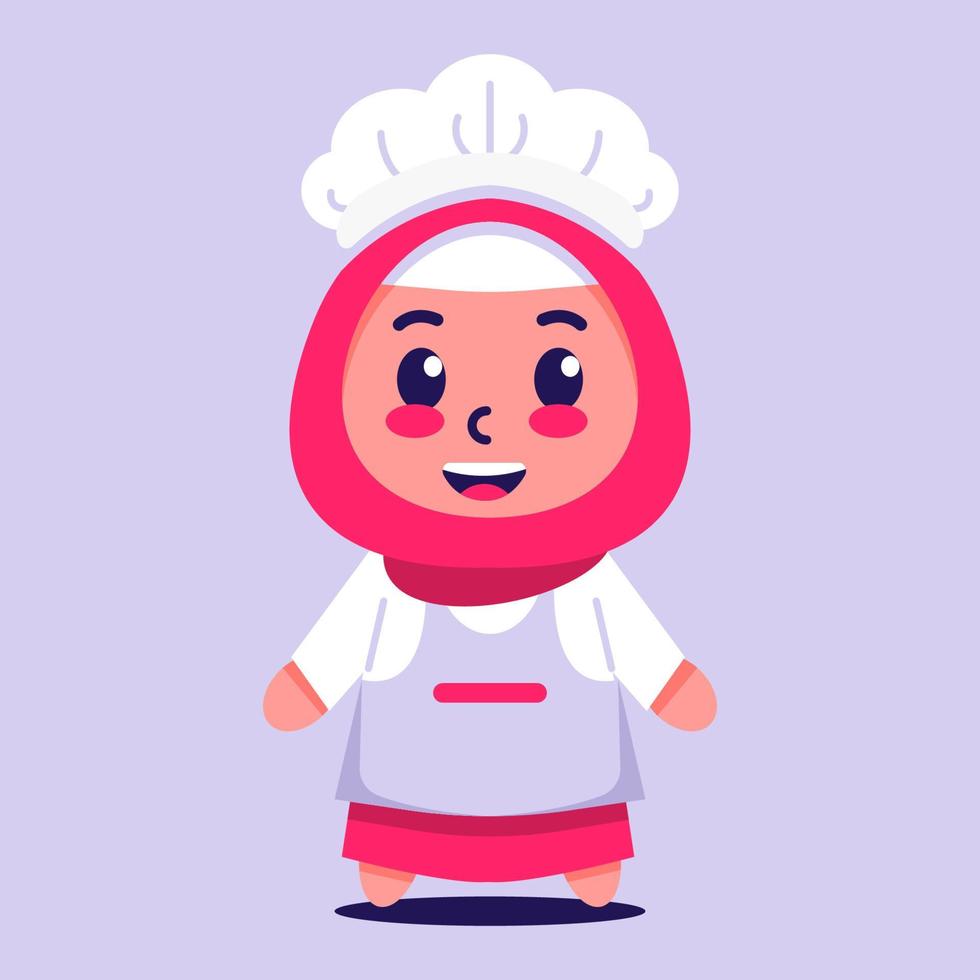 Muslim Girl Chef Character vector