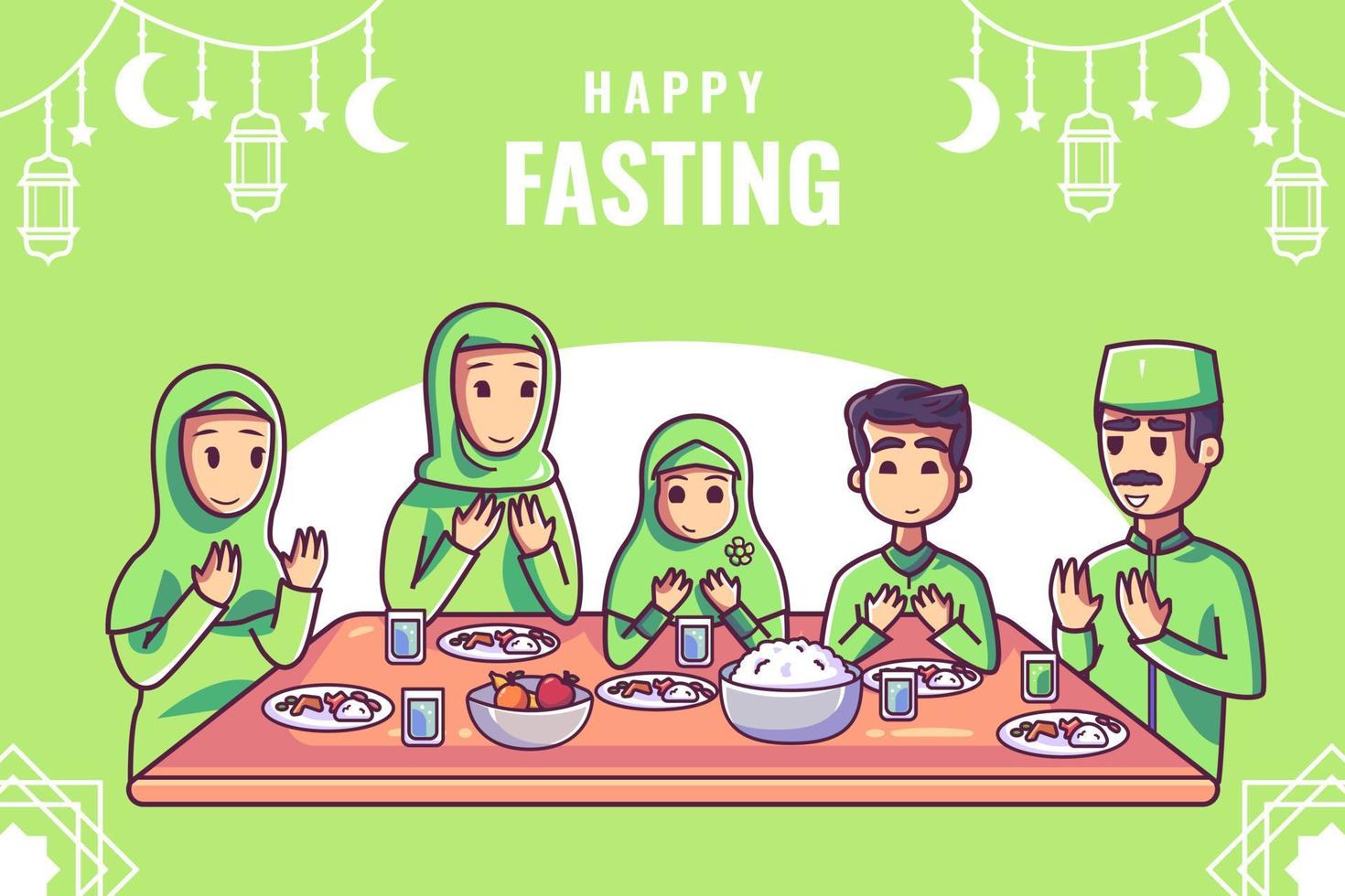 Happy Fasting Concept vector