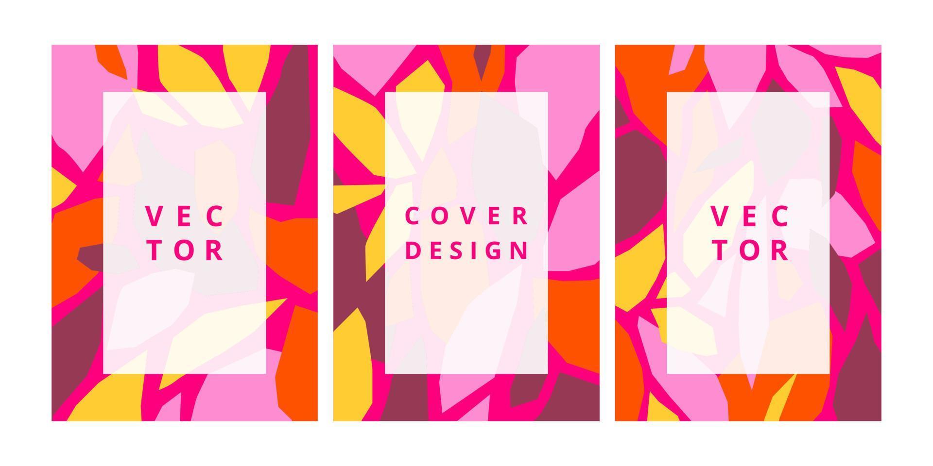 conjunto de plantillas de diseño moderno con formas geométricas rosas en estilo escandinavo. fondo creativo simple para el diseño de folletos, volantes, pancartas, carteles y marcas. ilustración vectorial abstracta vector