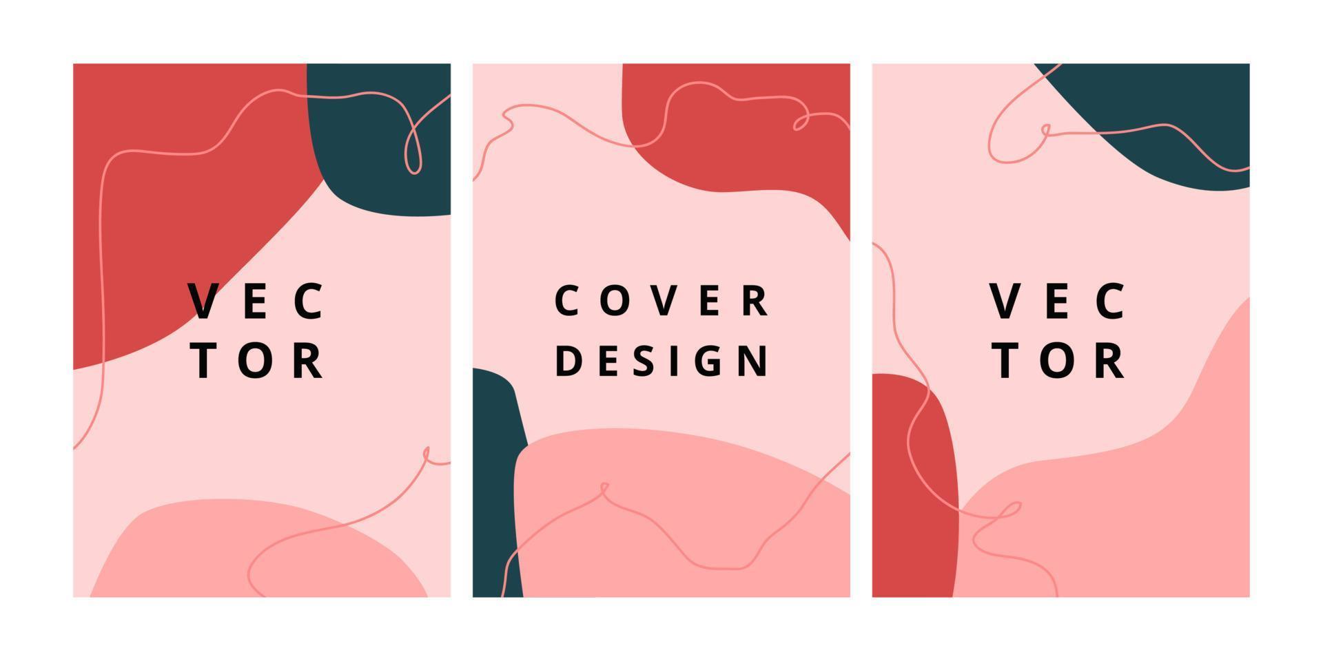 conjunto de plantillas de diseño moderno con formas orgánicas abstractas en colores pastel. fondo con estilo mínimo para el diseño de folletos, volantes, pancartas, carteles y marcas. ilustración vectorial vector