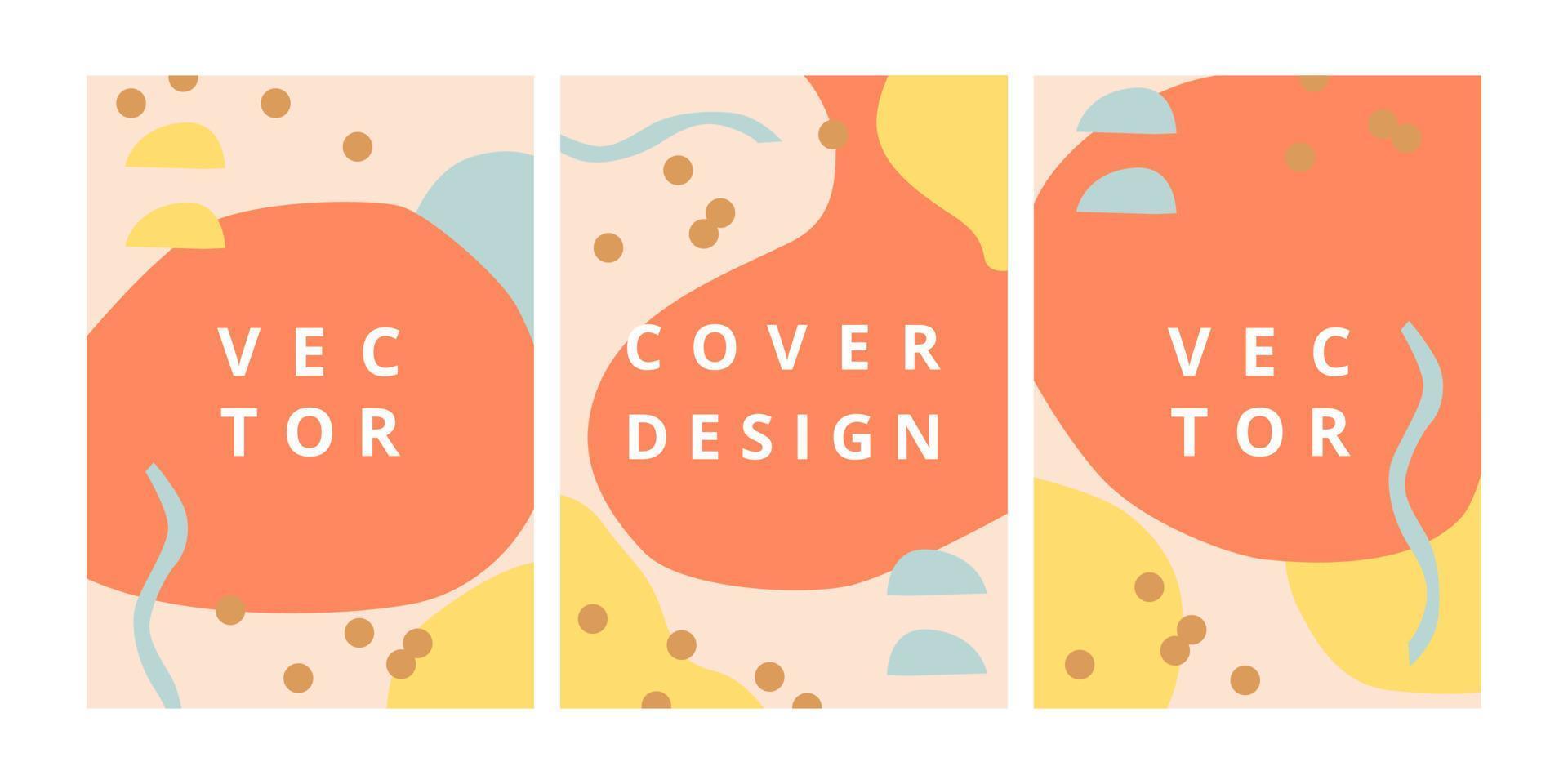 Set of modern design template with pastel geometric shapes in scandinavian style. Simple creative background for brochure, flyer, banner, poster and branding design. Abstract vector illustration