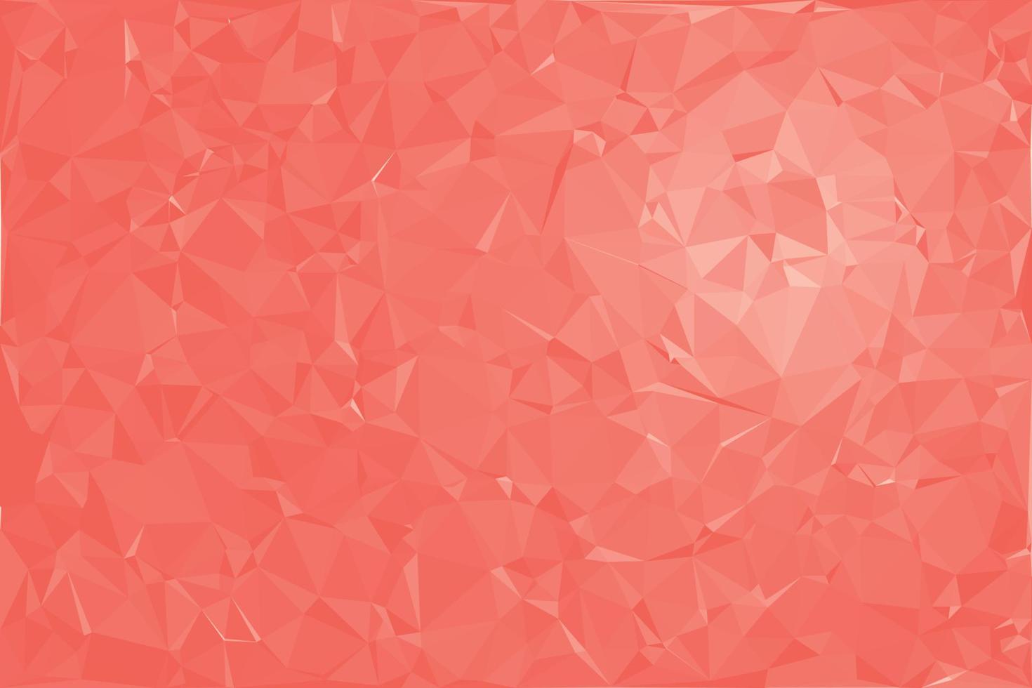 Abstract polygon triangular background in coral color. Low poly style gradien vector