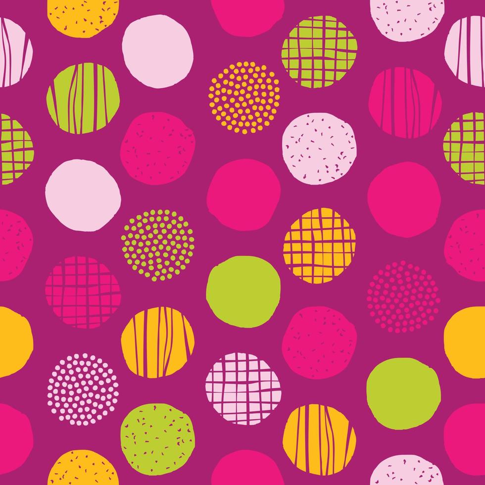 Geometric seamless pattern with polka dot background. Modern freehand texture. Vector illustration for print, wrapping paper, design.