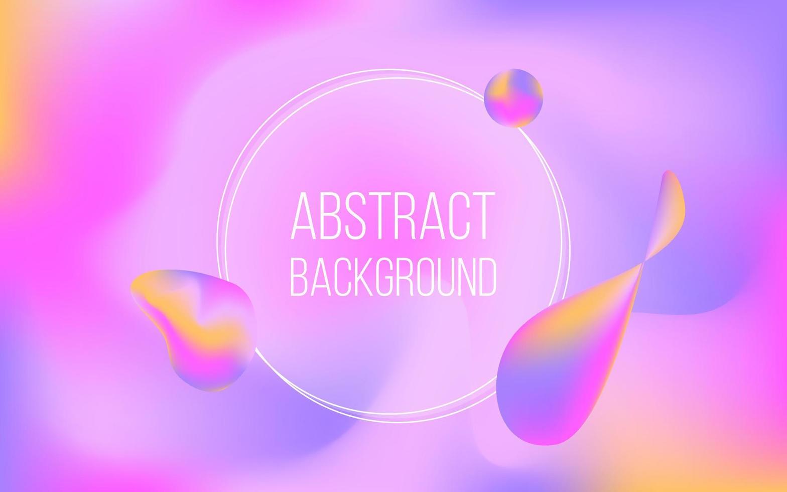 Abstract background with liquid shapes in gradient mesh style. Abstract banner on blurred gradient background. Trendy minimal design. Modern pink design template. Vector illustration