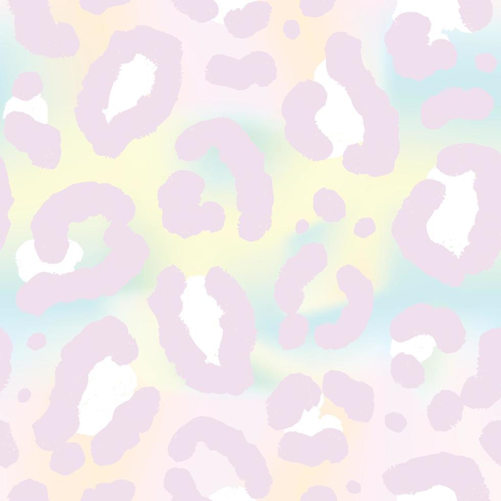 Holographic seamless pattern with animal print leopard skin vector