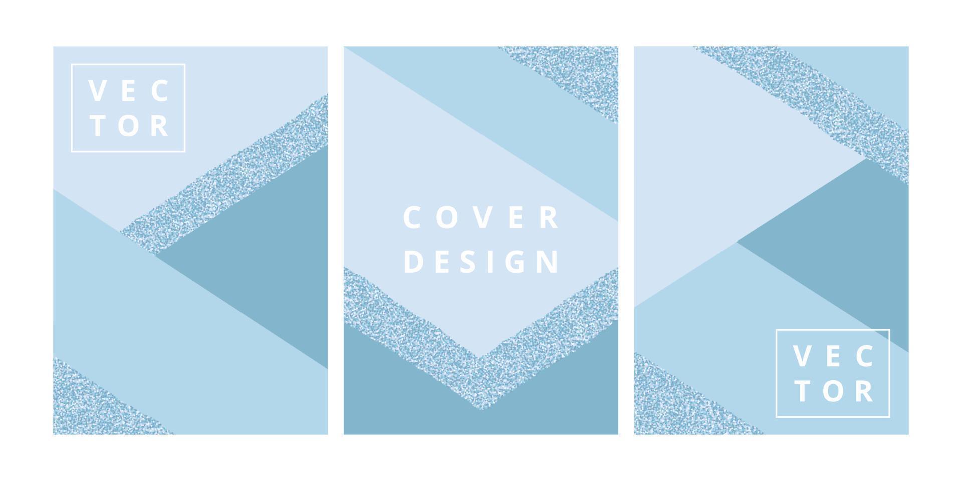 Set of geometric banner layout template in blue and glitter color. Modern design on geometric background. Minimal stylish cover for business, flyer, brochure and branding design. Vector illustration