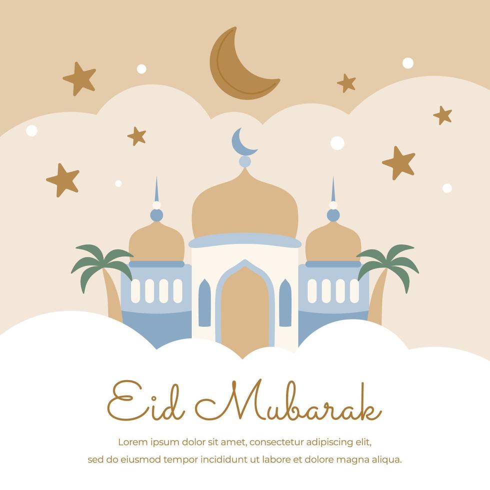 ilustración de cartel de saludo de eid al adha mubarak vector