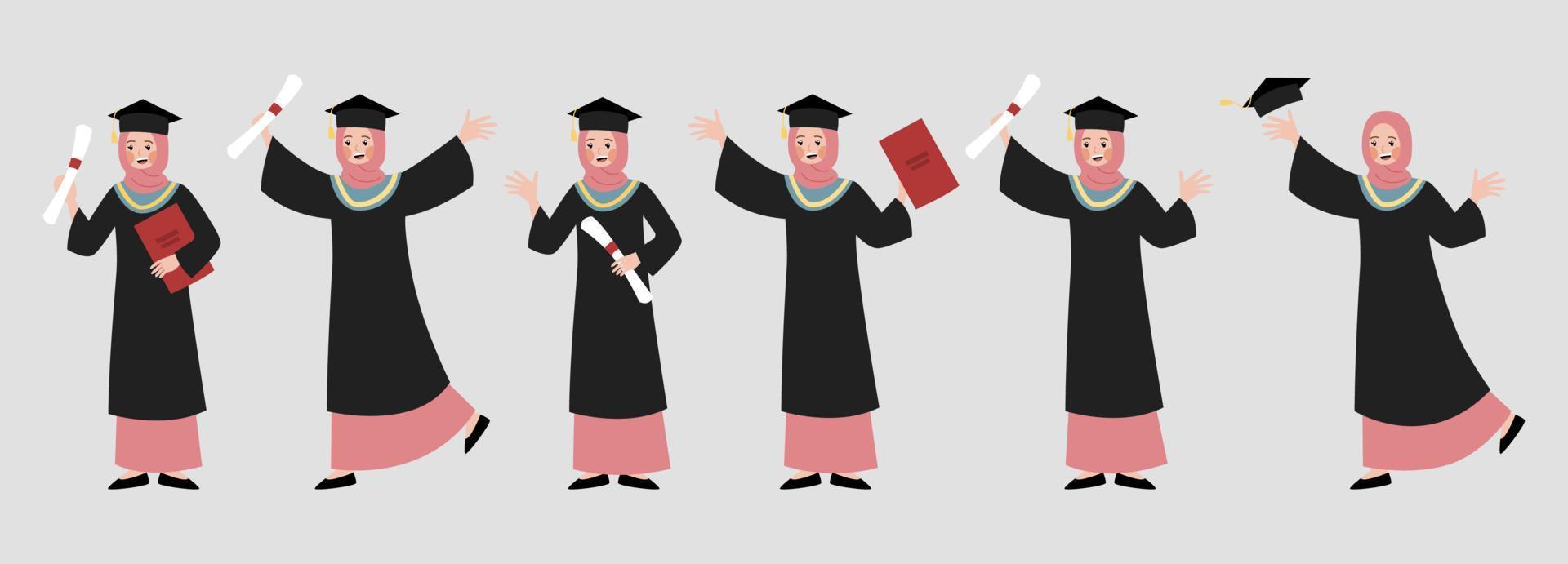 graduation cartoon character collection vector